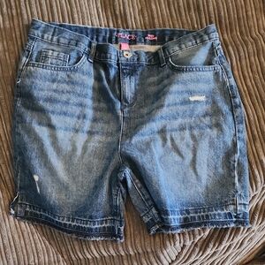 Place Girls' Distressed Denim Shorts - Blue Wash